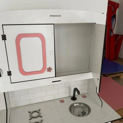 Büyük Boy Montessori Ahşap Oyuncak Mutfak 135x80