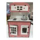 Dekoratif Doğal Ahşap Eğitici Kız Çocuk Montessori Mutfak Seti Pembe 80*60