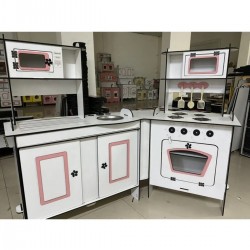 Ahşap Oyuncak Mutfak, L Model, Oyuncak Mutfak, Montessori Mutfak, Mutfak Seti Oyuncak